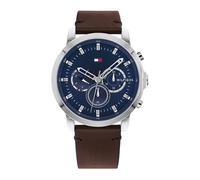 Tommy Hilfiger Multi Zifferblatt Quarz Uhr für Herren mit Dunkel-Braunes Lederarmband - 1791797