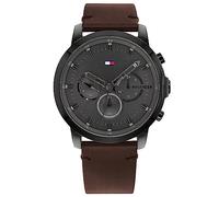 Tommy Hilfiger Multi Zifferblatt Quarz Uhr für Herren mit Dunkel-Braunes Lederarmband - 1791799