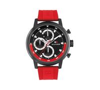 Tommy Hilfiger Multi Zifferblatt Quarz Uhr für Herren mit Rotes Silikonarmband - 1792178