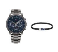 Tommy Hilfiger Multi Zifferblatt Quarz Uhr für Herren mit Rotguss Edelstahlarmband - 1791796 Jewelry Armband für Herren aus Leder Schwarz - 2790293