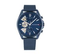 Tommy Hilfiger Multi Zifferblatt Quarz Uhr für Herren mit Silbernes Edelstahl-Mesh-Gliederarmband und Lederarmband