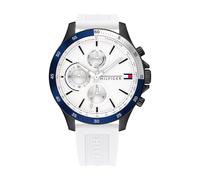 Tommy Hilfiger Multi Zifferblatt Quarz Uhr für Herren mit Weisses Silikonarmband - 1791723