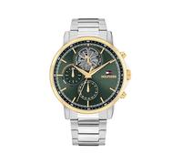 Tommy Hilfiger Multifunktions-Analog-Quarzuhr für Herren mit Skelett-Teilzifferblatt und Edelstahl- oder Lederarmband