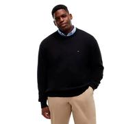 Rundhalspullover "BT-PIMA ORG CTN CASHMERE CN-B", Herren, Gr. XXL, schwarz, Strick, Obermaterial: 92% Baumwolle, 8% Wolle, TOMMY HILFIGER BIG & TALL, Rundhals, Bündchen, Pullover Rundhalspullover (436