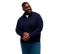Troyer "BT-PIMA ORG CTN CASHMERE ZMOCK-B", Herren, Gr. XXL, blau (desert sky), Strick, Obermaterial: 95% Baumwolle, 5% Kaschmir, TOMMY HILFIGER BIG & TALL, Bündchen, Pullover Troyer, Große Größen (380