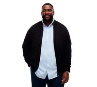 Cardigan "BT-PIMA ORG CTN CASHMERE ZTHRU-B", Herren, Gr. 3XL, schwarz, Strick, Obermaterial: 95% Baumwolle, 5% Kaschmir, TOMMY HILFIGER BIG & TALL, regular fit, Rippbündchen, Strickjacken (99527235-XX