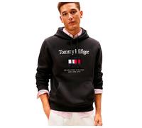 Tommy Hilfiger Tommy Embroidered Flag Hoodie Black Größe: S | Pullover Outlet | Herren | Schwarz