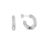 Paar Creolen TOMMY HILFIGER "CIRCLES, 2780948, 2780949", silber (edelstahlfarben), Ohrringe, Damen, Edelstahl, mit Emaille (88950767-0) edelstahlfarben