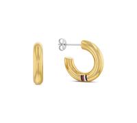 Paar Creolen TOMMY HILFIGER "CIRCLES, 2780948, 2780949", gelb (gelbgoldfarben, edelstahlfarben), Ohrringe, Damen, Edelstahl, mit Emaille (55062321-0) gelbgoldfarben, edelstahlfarben
