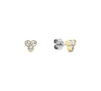 Paar Ohrstecker TOMMY HILFIGER "ESSENTIAL EARRINGS", gelbgoldfarben, edelstahlfarben, kristallweiß, kristallweiß, Ohrringe, Damen, Edelstahl, mit Glasstein (71589426-0) gelbgoldfarben, edelstahlfarben
