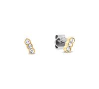 Paar Ohrstecker TOMMY HILFIGER "ESSENTIAL EARRINGS", gelbgoldfarben, edelstahlfarben, kristallweiß, kristallweiß, Ohrringe, Damen, Edelstahl, mit Glasstein (75290069-0) gelbgoldfarben, edelstahlfarben