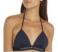 Triangel-Bikini-Top TOMMY HILFIGER SWIMWEAR "TH TRIANGLE FIXED FOAM" Gr. M (38), N-Gr, blau (dunkelblau) Damen Bikini-Oberteile Ocean Blue mit Tommy Hilfiger-Branding (49651420-M)