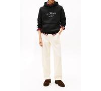 Kapuzensweatshirt TOMMY HILFIGER "OVAL GRAPHIC HOODIE", Herren, Gr. XL, schwarz, Sweatware, Obermaterial: 63% Baumwolle, 37% Polyester, unifarben, casual, regular fit normal, Rundhals, Langarm eingese