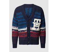 Tommy Hilfiger Oversized Strickjacke mit Label-Detail in Marine, Größe XL