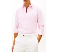 Langarmhemd TOMMY HILFIGER "OXFORD DOBBY", Herren, Gr. M, N-Gr, rose petal, allover, Web, Obermaterial: 100% Baumwolle, regular fit, Manschette, Hemden, Button-down-Kragen, regular fit, Businesshemd (