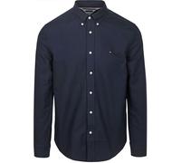 Langarmhemd TOMMY HILFIGER "SOLID HERITAGE OXFORD RF SHIRT", Herren, Gr. M, N-Gr, blau (preppy navy, desert sky solid), Web, Obermaterial: 100% Baumwolle, Hemden (49424739-M) preppy navy, desert sky s