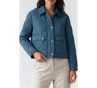 Tommy Hilfiger Damen Steppjacke Padded Flag Wasserabweisend, Blau (Cyclone Haze), M