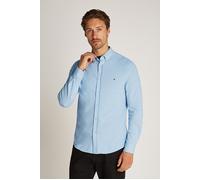 Businesshemd TOMMY HILFIGER "PERFORMANCE OXF PIQUE SF SHIRT", Herren, Gr. L, N-Gr, blau (breezy blau), Piquu00e9, Obermaterial: 56% Baumwolle, 44% Polyester, unifarben, casual, slim fit hüftlang, Lang