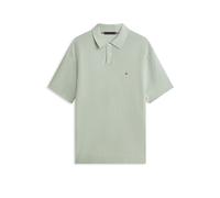 Polokragenpullover TOMMY HILFIGER "COOL TOUCH STRUCTURE", Damen, Gr. XL, minty grau, Strick, Obermaterial: 100% Baumwolle, regular fit normal, Rundhals, eingesetzt gerader Abschluss, Pullover, Regular