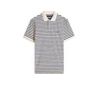 Poloshirt TOMMY HILFIGER "LIQUID COTTON REGULAR SEASONAL", Herren, Gr. XL, weiß (ivory petal, carbon navy), Jersey, Obermaterial: 100% Baumwolle, normal hüftlang, Rippbündchen, Shirts, mit Logosticker
