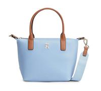 Tragetasche TOMMY HILFIGER "POPETTE MINI TOTE", Damen, Gr. B/H/T: 30cm x 20cm x 14cm, hellblau, Textil, Taschen Tragetasche, Damen Umhängetasche, Minibag mit abnehmbarem Umhängeriemen (20635926-0)