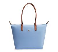 Tragetasche TOMMY HILFIGER "POPETTE TOTE", Damen, Gr. B/H/T: 51cm x 32cm x 14cm, hellblau, Leder, Nylon, Taschen, Damen Handtasche, Schultertasche mit kontrastfarbigen Henkeln (22684460-0) hellblau