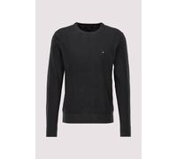 Rundhalspullover TOMMY HILFIGER "PIMA ORG CTN CASHMERE CREW NECK", Herren, Gr. M, schwarz, Obermaterial: 92% Baumwolle, 8% Kaschmir, Rundhals, Pullover Rundhalspullover (58585302-M) schwarz