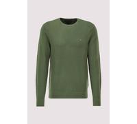 Rundhalspullover TOMMY HILFIGER "SEASONAL STRUCTURE", Damen, Gr. M, mountain pine, Strick, Obermaterial: 100% Baumwolle, regular fit, Rundhals, Pullover Rundhalspullover, mit Struktur, Rundhals, regul