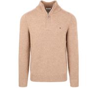 Tommy Hilfiger Pullover Half Zip Lambswool Safari Canvas Heather - Größe XXL Beige XXL