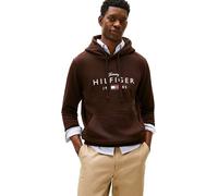 Hoodie TOMMY HILFIGER "BRAND LOVE BIG HILFIGER", Herren, Gr. L, chocolate, Sweatware, Obermaterial: 77% Baumwolle, 23% Polyester, regular fit normal, Rippbündchen, Sweatshirts Hoodie, mit Logo-Grafik,