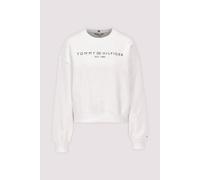 Sweatshirt TOMMY HILFIGER "EXT CORP LOGO", Damen, Gr. L (42/44), th optic weiß, Sweatware, Obermaterial: 63% Baumwolle, 37% Polyester, bedruckt, regular fit normal, Rundhals, eingesetzt Rippbündchen,