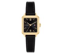 Tommy hilfiger quarz schwarzem damen uhr mit schwarzem zifferblatt und leder armband one_size Schwarz
