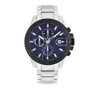 Tommy Hilfiger Quarzuhr mit Zwei Zeitzonen für Herren mit Edelstahlarmband oder Lederarmband