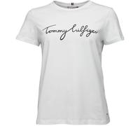 Tommy Hilfiger REG C-NK SIGNATURE TEE Damen T-Shirt, weiß, größe S