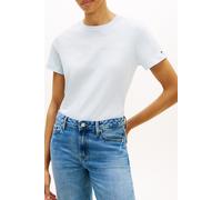 Kurzarmshirt TOMMY HILFIGER "REG CORP LOGO C-NK SS", Damen, Gr. S (36/38), keepsake blau, Jersey, Obermaterial: 100% Baumwolle, unifarben, normal hüftlang, Rundhals, eingesetzt abgesteppte Kante, Shir