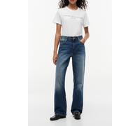 Tommy Hilfiger Damen T-Shirt Regular Corp Logo C-NK SS Kurzarm Rundhals Weiß 100% Baumwolle L
