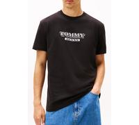 Tommy Jeans Herren T-Shirt Kurzarm Bills Font mit Rundhalsausschnitt, Schwarz (Black), L