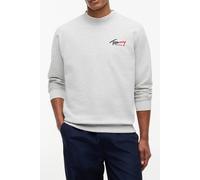 Sweatshirt TOMMY JEANS "TJM REGULAR ENTRY SIGNATURE", Herren, Gr. M, grau (ice grau heather), Sweatware, Obermaterial: 100% Baumwolle, regular fit normal, Rundhals, Rippbündchen, Sweatshirts Sweatshir