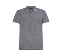 Poloshirt TOMMY HILFIGER "LINEN PIQUE REG POLO", Herren, Gr. XL, blau (desert sky), Jersey, Obermaterial: 75% Baumwolle, 25% Leinen, Kurzarm Rippbündchen, Shirts (97518315-XL) desert sky