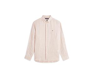 Tommy Hilfiger - Regular Fit Streifen-Hemd aus reinem Leinen beige - Gr. - M
