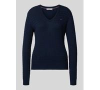 Tommy Hilfiger - Bekleidung Co Cable Fine Gg V-N WW0WW44987 - blau - Größe XS
