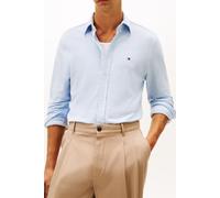 Langarmhemd TOMMY HILFIGER "KNIT PIQUE FEATHERWEIGHT", Herren, Gr. L, N-Gr, light blau heather, Web, Obermaterial: 100% Baumwolle, regular fit, Manschette, Hemden Langarmhemd (45137021-L)