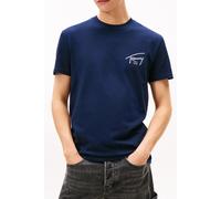 T-Shirt TOMMY JEANS "TJM SIGN BACKPRINT", Herren, Gr. XL, schwarz night navy, Single Jersey, Obermaterial: 100% Baumwolle, regular fit normal, Rundhals, Shirts T-Shirt, mit Rückenprint, regular fit, R