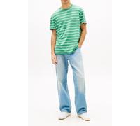Tommy Hilfiger Regular Stripe Ss Tee Bahama Green Stripe Größe: L | Bedruckte T-Shirts Outlet | Herren | Grün