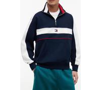 Tommy Hilfiger Relaxed Colorblock Quarter Zip Dark Night Navy Größe: L | Kaputzenpullis Outlet | Herren | Schwarz