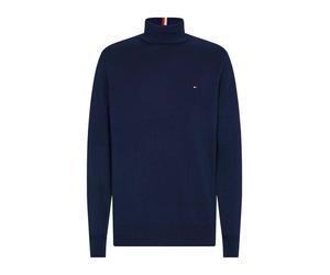 Tommy Hilfiger - Rollkragenpullover aus Baumwoll-Kaschmirmix blau - Gr. - S