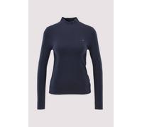 Strickpullover TOMMY HILFIGER "COTTON JERSEY SLIM MK-NK SWT", Damen, Gr. L (42/44), blau (dunkelblau), Strick, Obermaterial: 67% Baumwolle, 33% Nylon, slim fit normal, Pullover Strickpullover, Baumwol