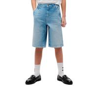 Shorts TOMMY HILFIGER, Mädchen, Gr. 8 (128), N-Gr, blau (denim light 01), Denim/Jeans, Obermaterial: 99% Baumwolle, 1% Elasthan, unifarben, normal knieumspielend, Hosen Shorts, für Kinder bis 16 Jahre