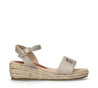 Tommy Hilfiger, Sandalen mit Keilabsatz aus Bast, Karin, Platinfarbe, 40