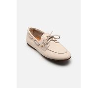 Bootsschuh TOMMY HILFIGER "TH SLEEK LEATHER BOAT SHOE", Damen, Gr. 40, creme, Nappaleder, unifarben, Schuhe Bootsschuh, Bootsschuh, Businessschuh mit Blockabsatz und Ösen mit Durchzug (72533468-40) cr